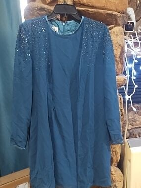 After dark BlueEmbellished Women’s Dress